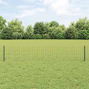 Plot s sloupkem Šedá 0,4 x 25 m Ocel a PVC - obrázek 1