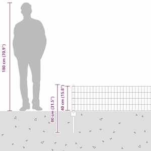 Plot s sloupkem Šedá 0,4 x 25 m Ocel a PVC - obrázek 13