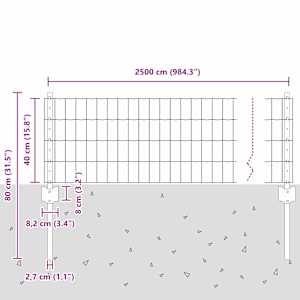 Plot s sloupkem Šedá 0,4 x 25 m Ocel a PVC - obrázek 11