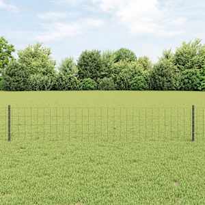 Plot s sloupkem Šedá 0,4 x 25 m Ocel a PVC - obrázek 1