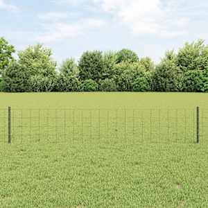 Plot s sloupkem Šedá 0,4 x 25 m Ocel a PVC - obrázek 1