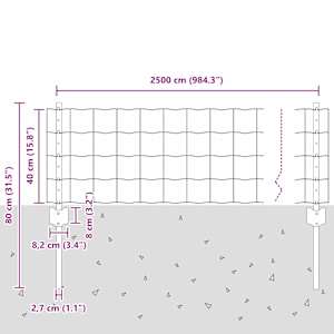 Plot s sloupkem Šedá 0,4 x 25 m Ocel a PVC - obrázek 11