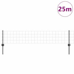 Plot s sloupkem Šedá 0,4 x 25 m Ocel a PVC - obrázek 3