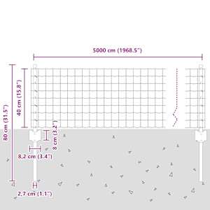 Plot s sloupkem Šedá 0,4 x 50 m Ocel a PVC - obrázek 11