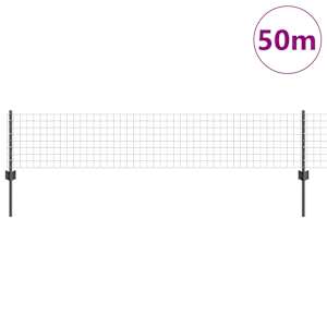 Plot s sloupkem Šedá 0,4 x 50 m Ocel a PVC - obrázek 3