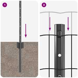 Plot s sloupkem Šedá 0,4 x 50 m Ocel a PVC - obrázek 10