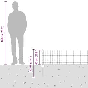 Plot s sloupkem Šedá 0,4 x 50 m Ocel a PVC - obrázek 13