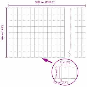 Plot s sloupkem Šedá 0,4 x 50 m Ocel a PVC - obrázek 12