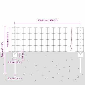 Plot s sloupkem Šedá 0,4 x 50 m Ocel a PVC - obrázek 11