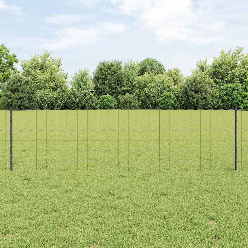 Havehegn Rulle Sæt af 3 Grå Metal 50 x 0,6 m