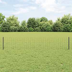 Plot s sloupkem Šedá 0,4 x 25 m Ocel a PVC - obrázek 1