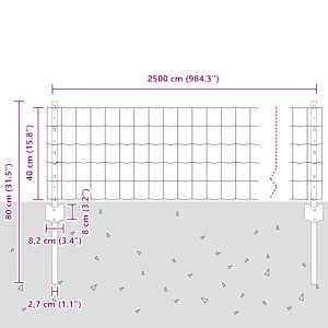 Plot s sloupkem Šedá 0,4 x 25 m Ocel a PVC - obrázek 11
