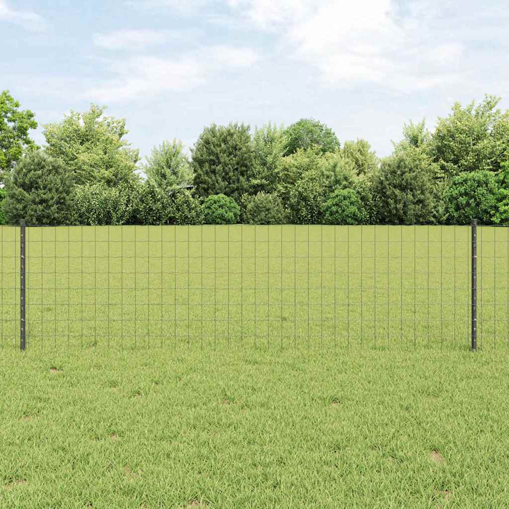 Eurohegn med 11 U-stolper Grå 0,6x25 m Stål
