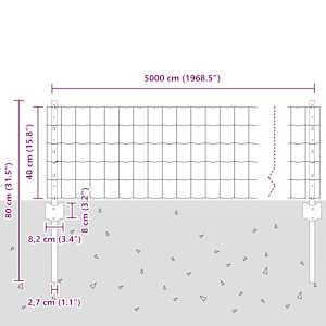 Plot s sloupkem Šedá 0,4 x 50 m Ocel a PVC - obrázek 11