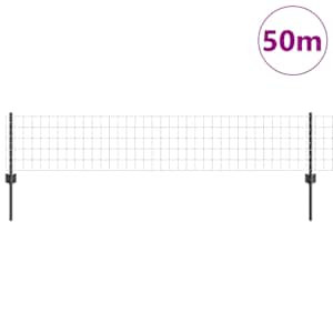 Plot s sloupkem Šedá 0,4 x 50 m Ocel a PVC - obrázek 3