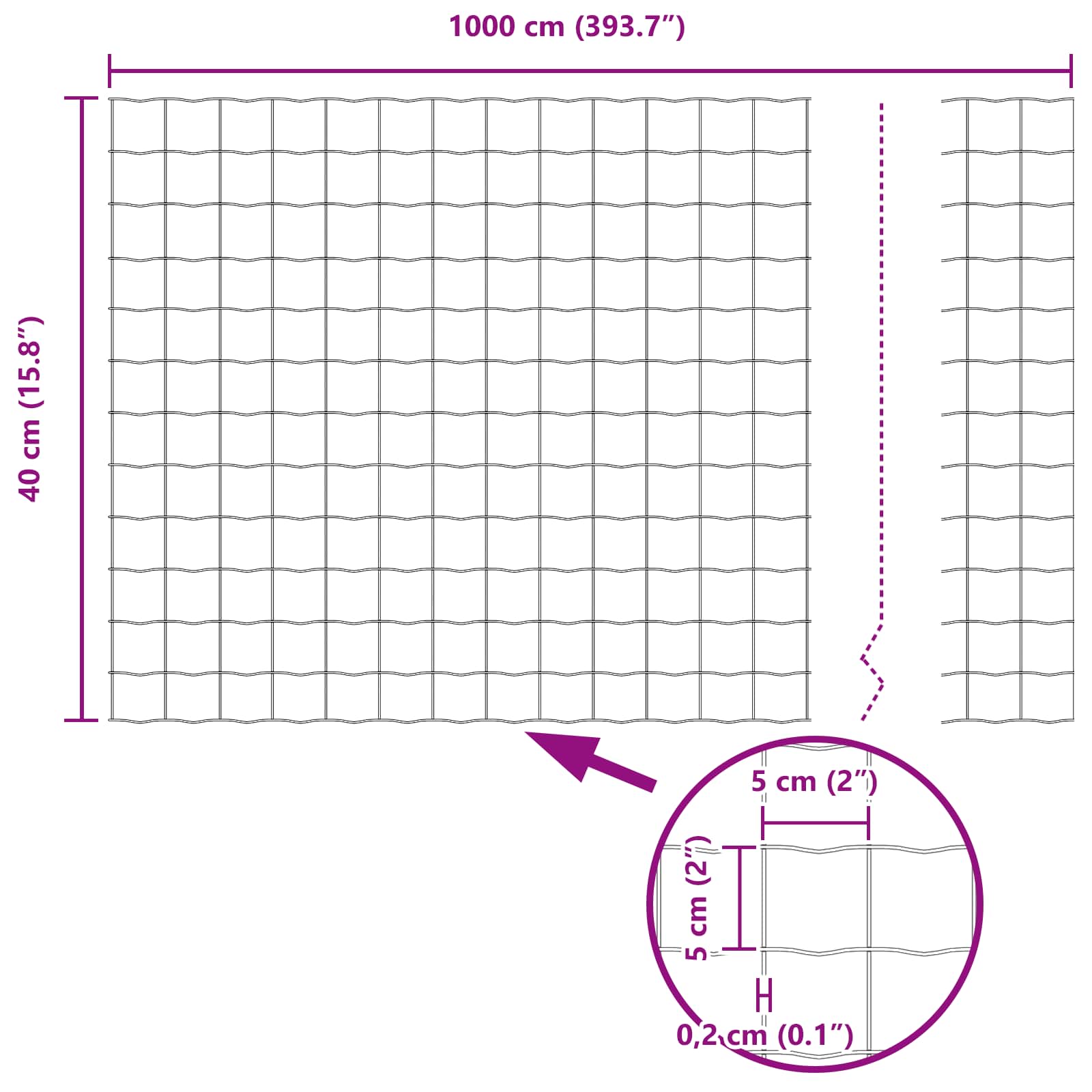 Aed koos postidega Hõbedane 0.4 x 10 m Teras - Image 5