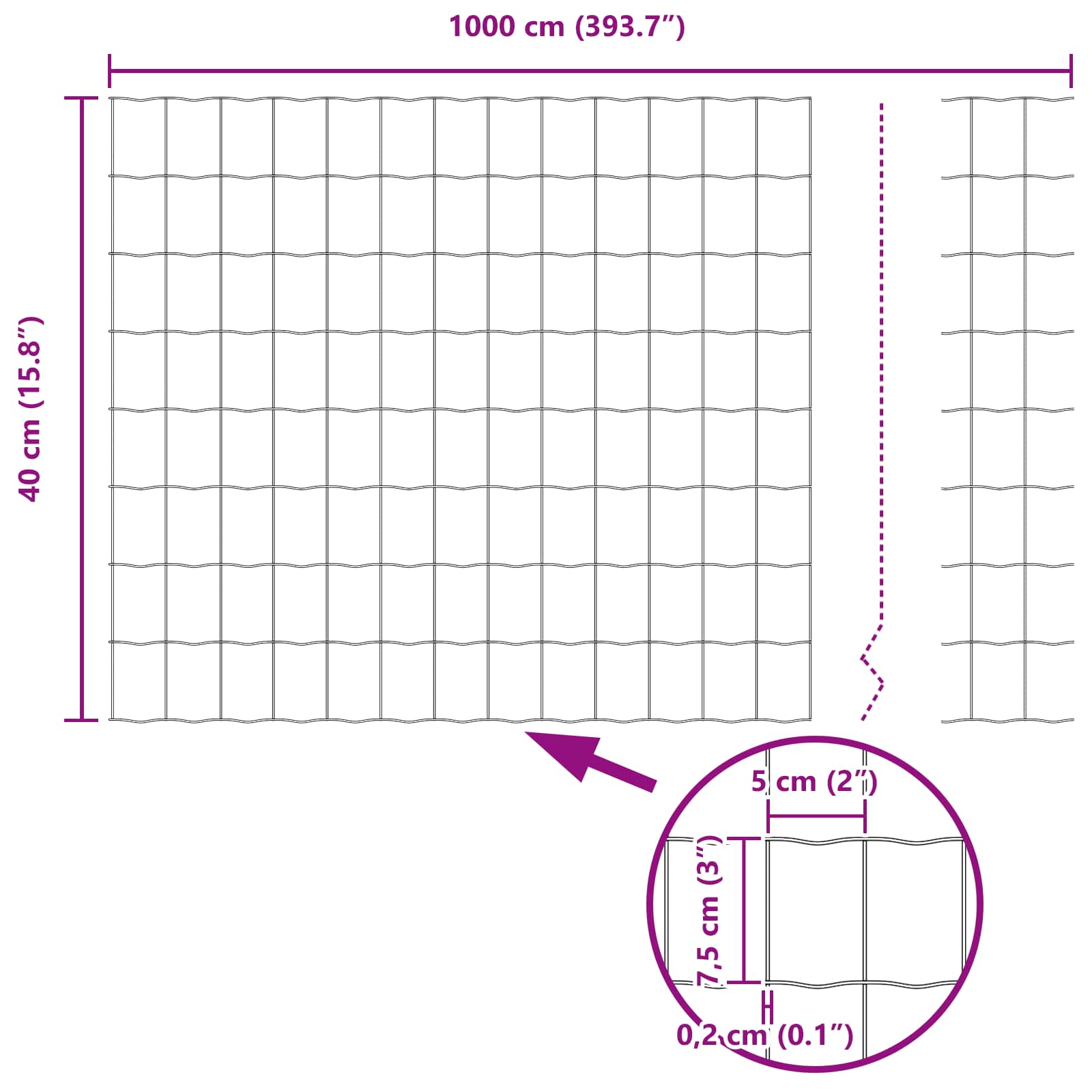 Aed koos postidega Hõbedane 0.4 x 10 m Teras - Image 5