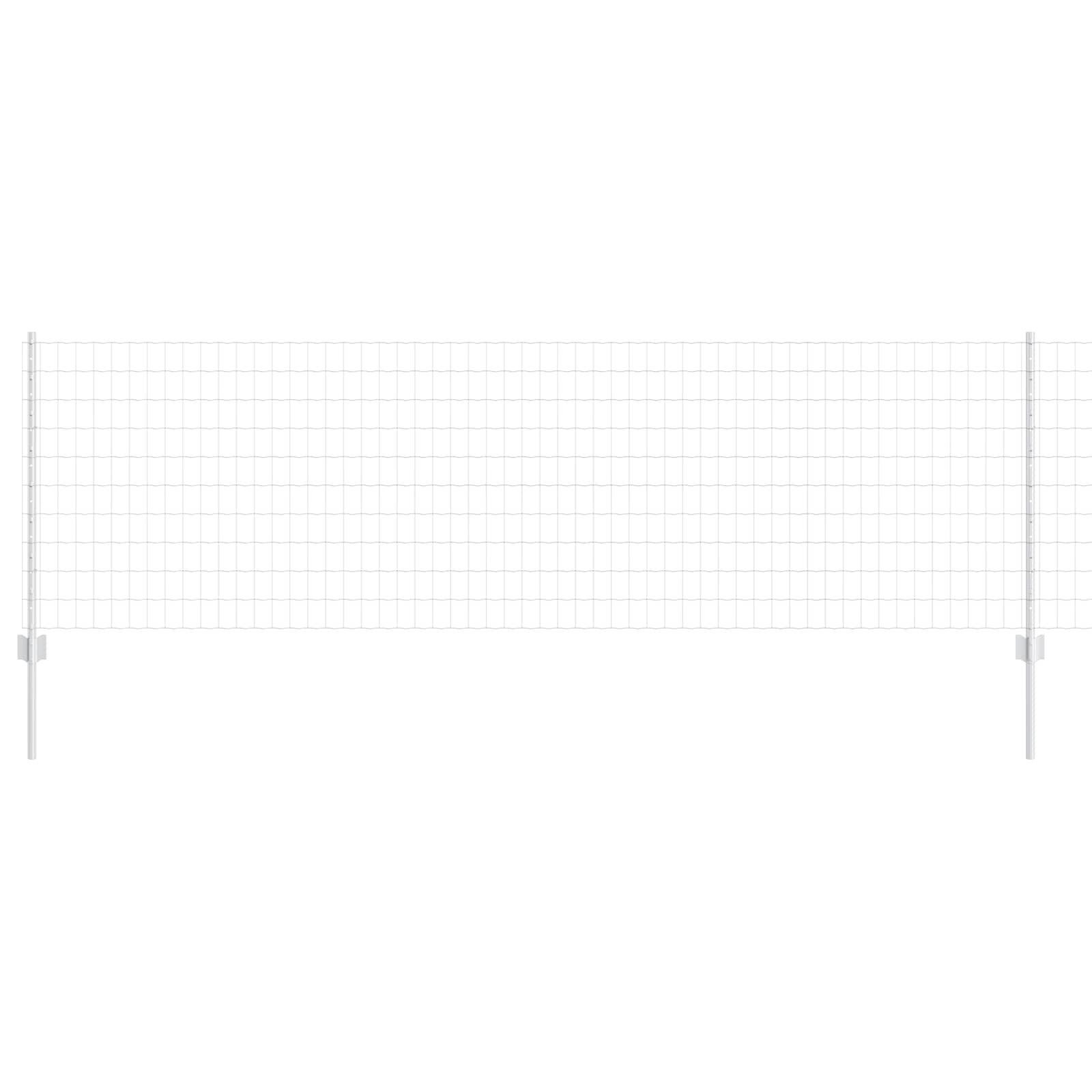 Euro Stakitt med 5 U Poster Sølv 0,8x10 m Stål