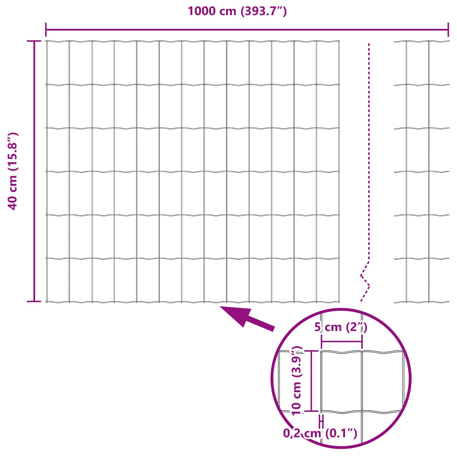 Aed koos postidega Hõbedane 0.4 x 10 m Teras - Image 5