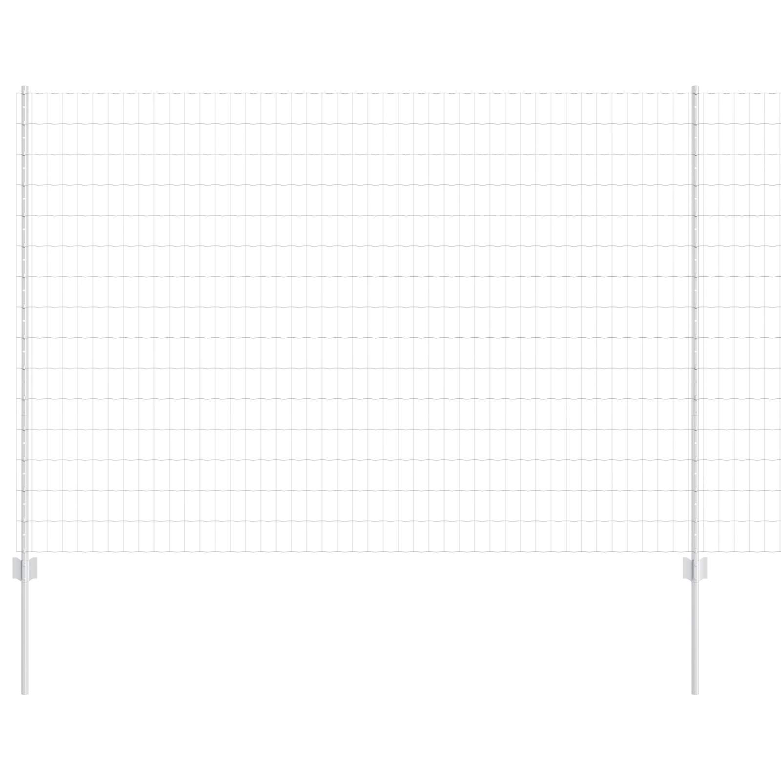 vidaXL Zaun mit Pfosten Silber 1,6 x 10 m Stahl