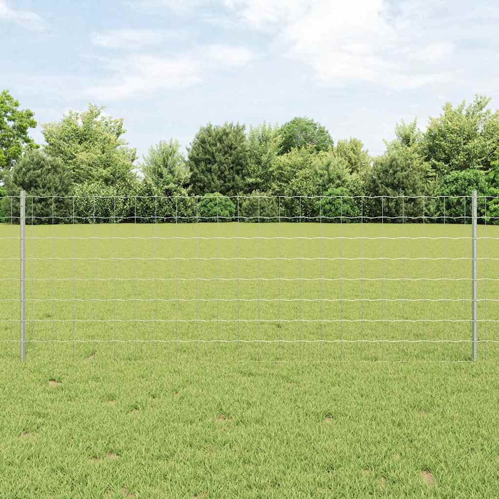 Euro Hegn med 5 U-Pæle Sølv 0,8x10 m Stål