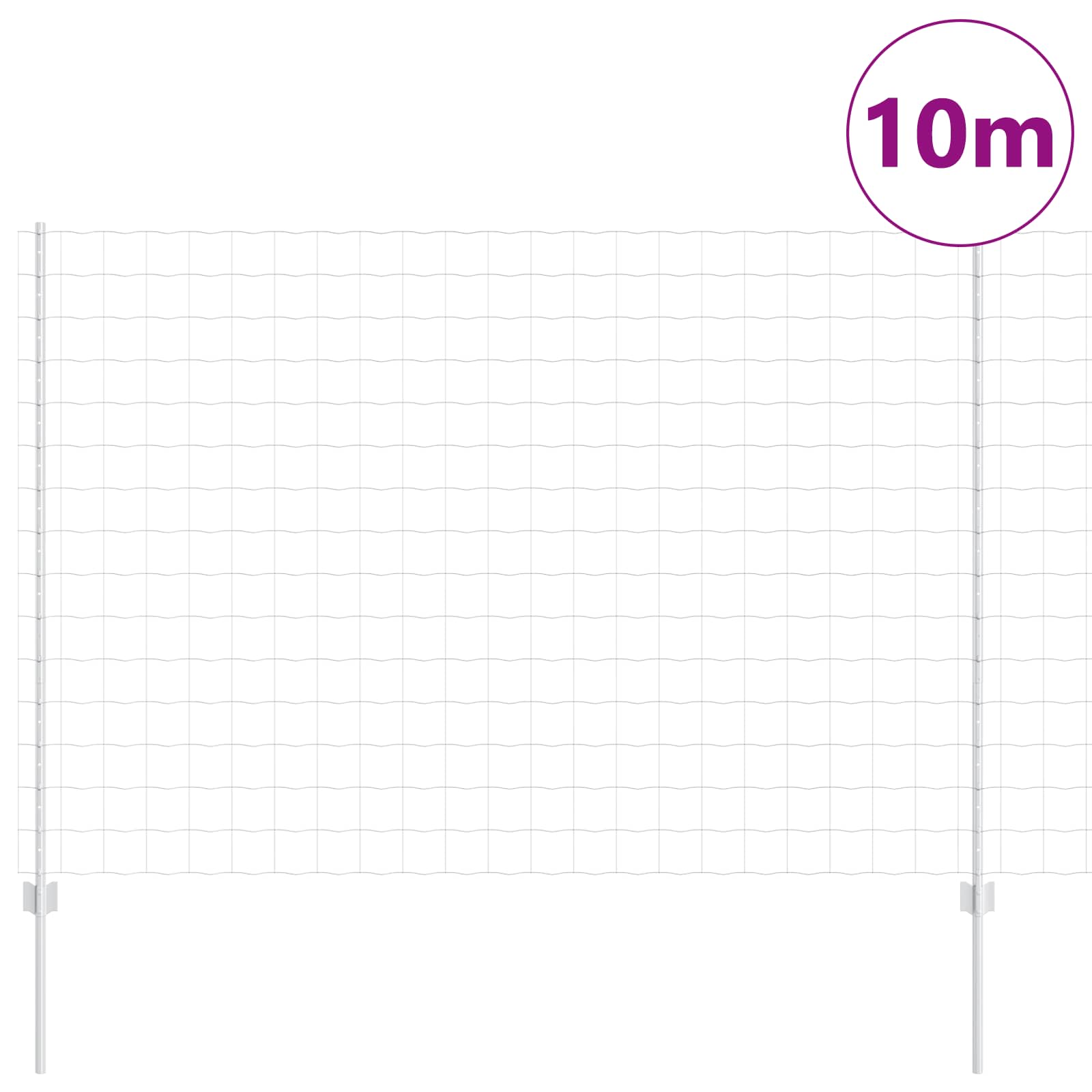 Thumbnail - vidaXL Zaun mit Pfosten Silber 1,6 x 10 m Stahl