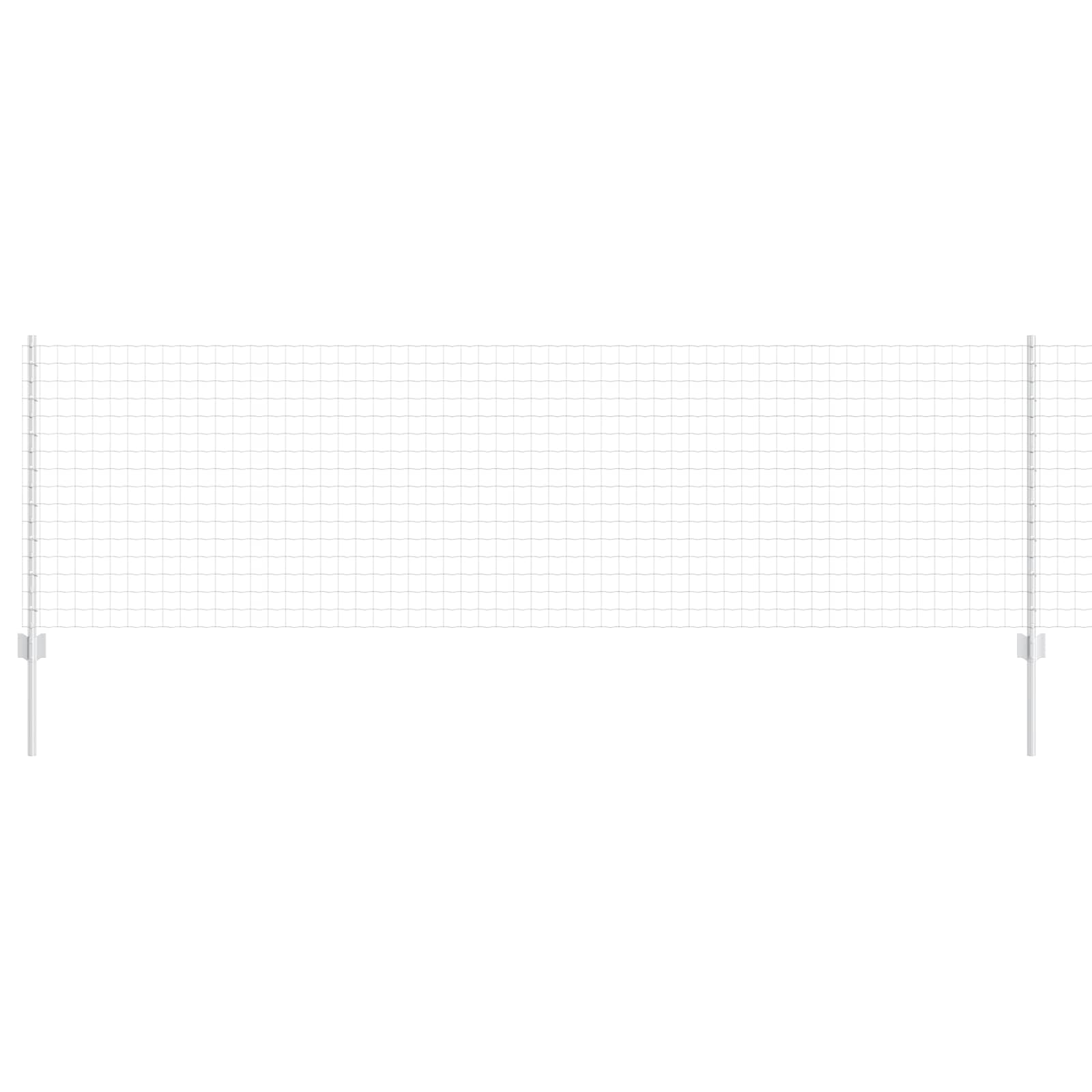 Euro Zaun med 11 U-poster Sølv 0,8x25 m Stål
