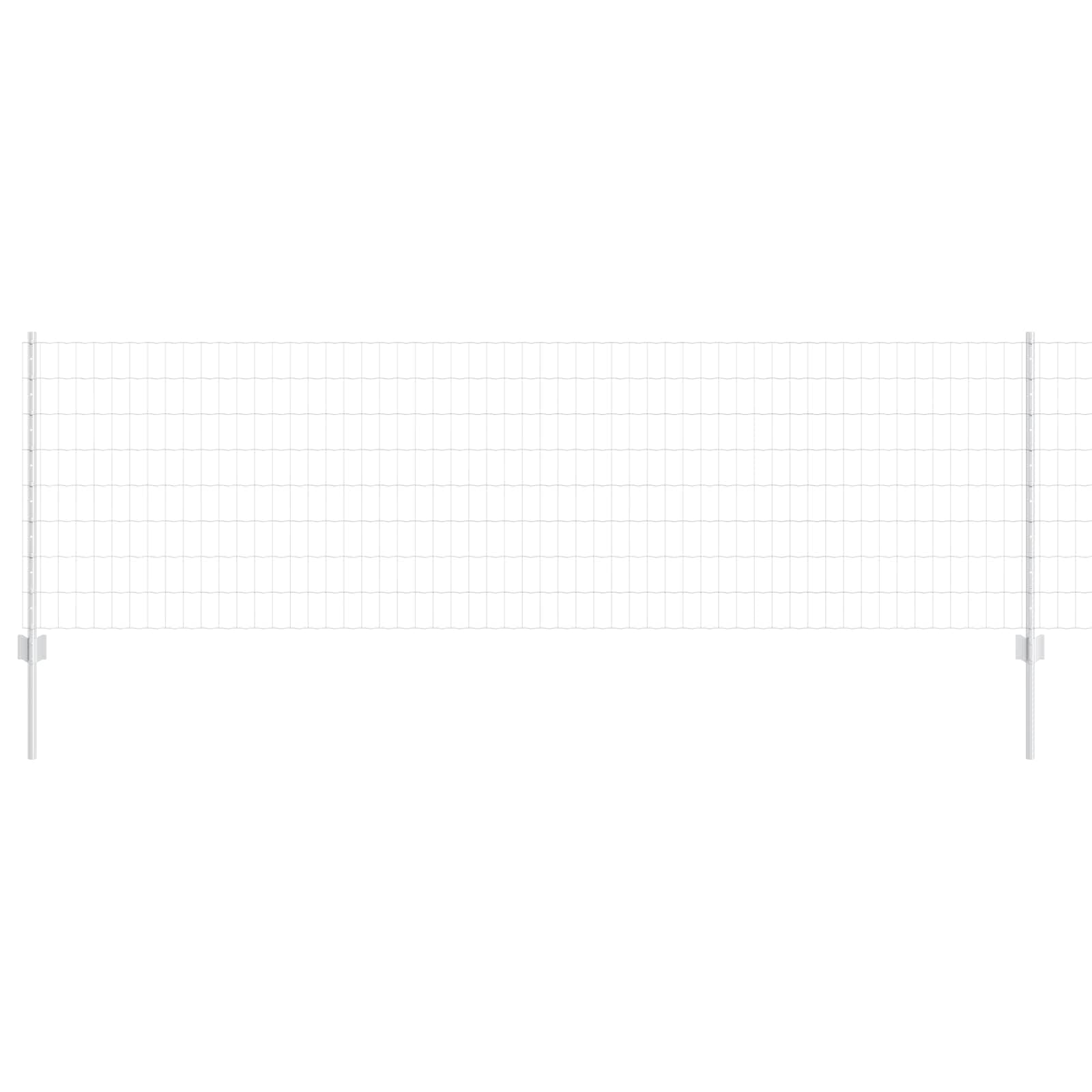 vidaXL Zaun und Pfosten Silber 0,8 x 25 m Stahl