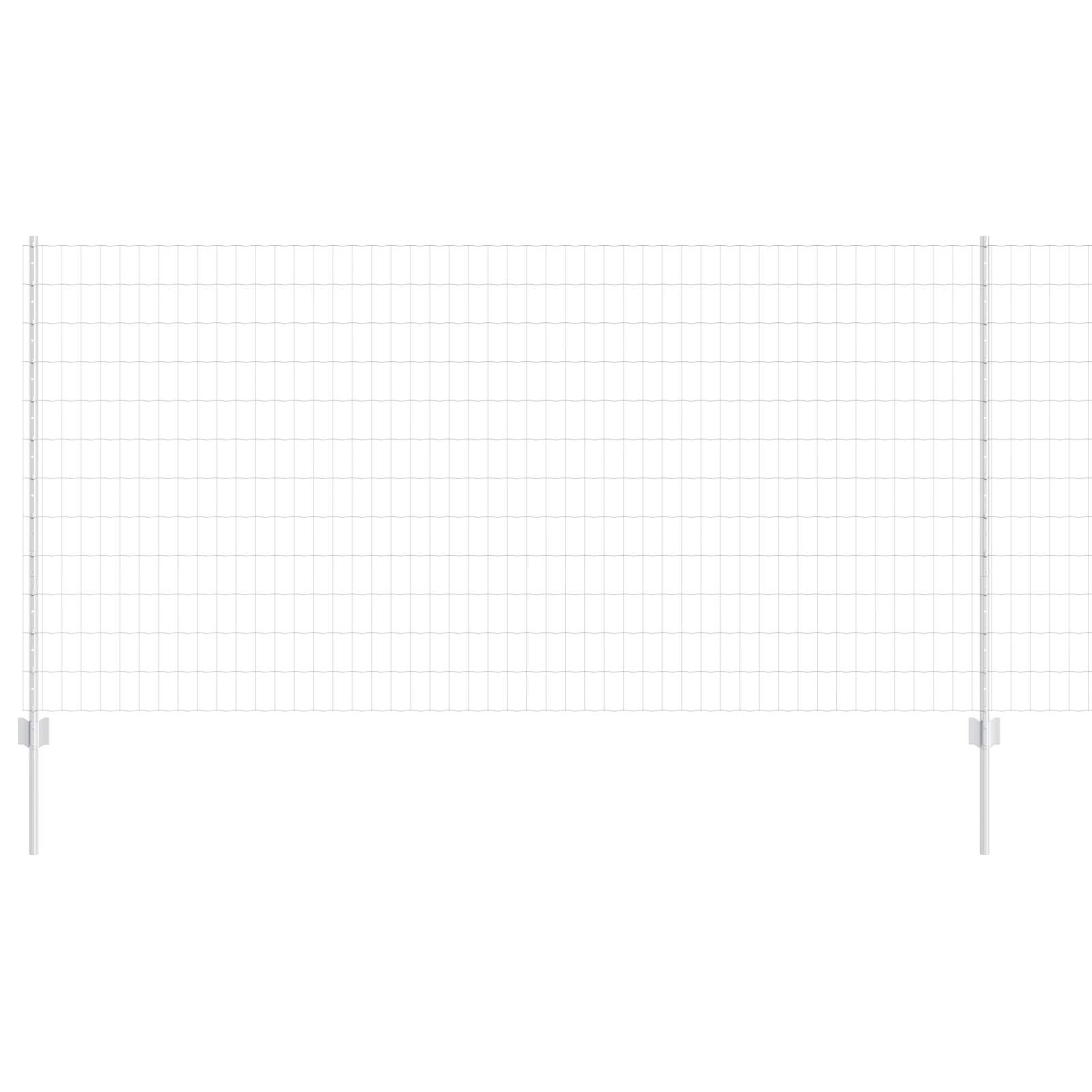 vidaXL Gard și Stâlp Argintiu 1,2 x 25 m Oțel