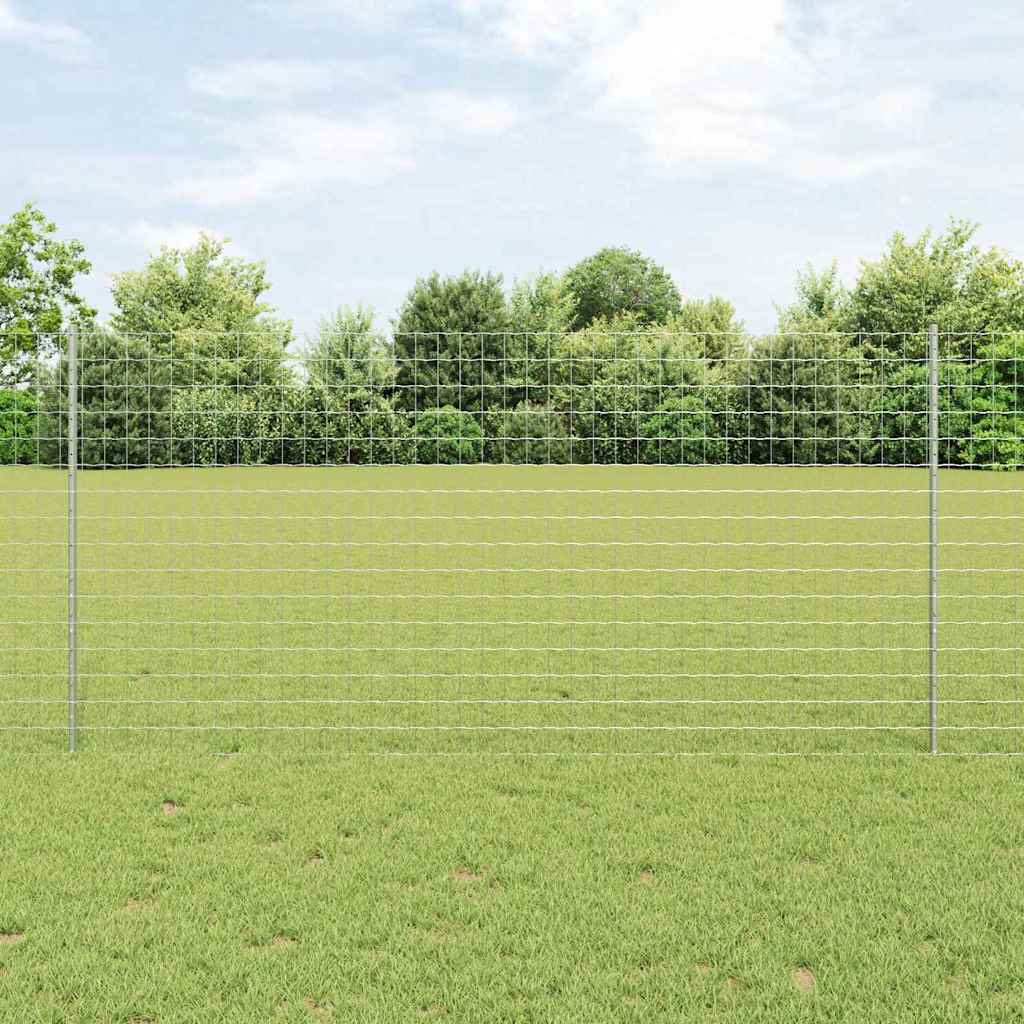 Euro Plot s 22 U Stĺpikmi Strieborný 1,2x25 m Oceľ 3336226