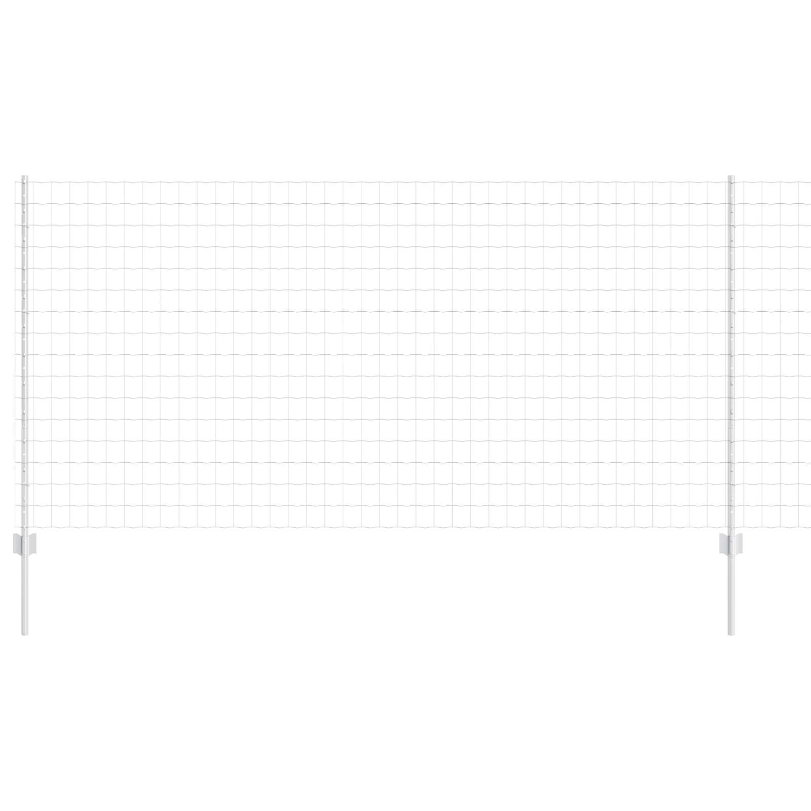 vidaXL Zaun und Pfosten Silber 1,2 x 25 m Stahl