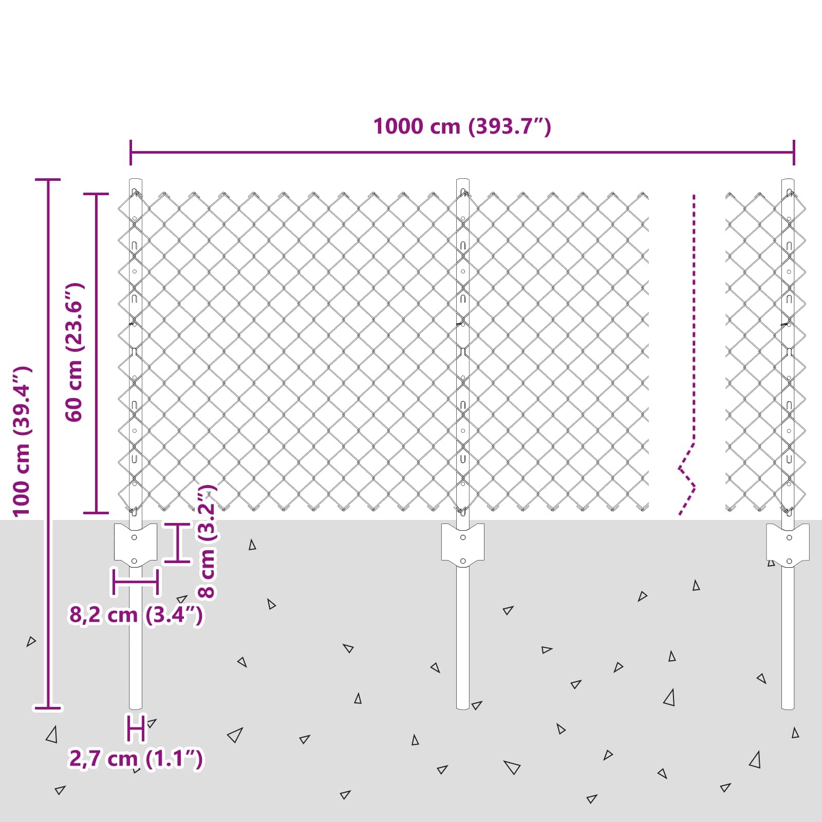 Aed koos postidega Roheline 0.6 x 10 m Teras - Image 3