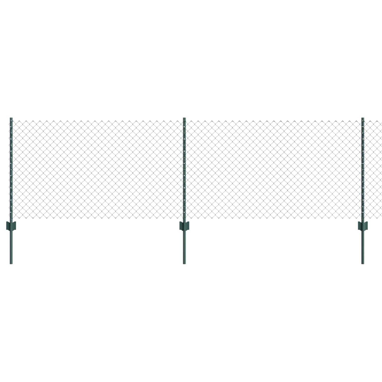 vidaXL Zaun mit Pfosten Grün 0,8 x 10 m Stahl