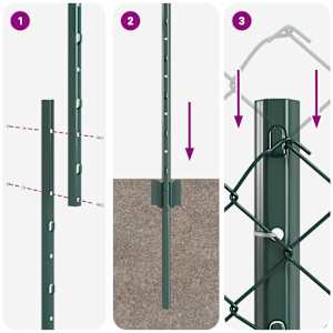 Sítový plot s příčkou 10 x 1,4 m (Š x V) Ocel potažená PVC - obrázek 6