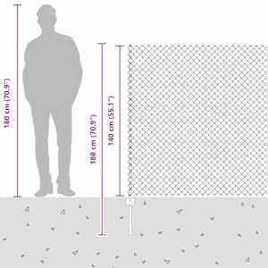 Sítový plot s příčkou 10 x 1,4 m (Š x V) Ocel potažená PVC - obrázek 7