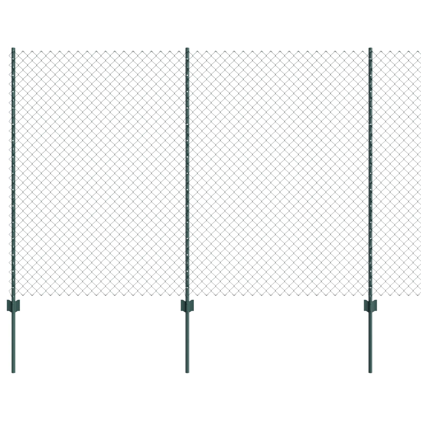 Kædehegn med 10 U-poster Grøn 1.5x10 m Stål