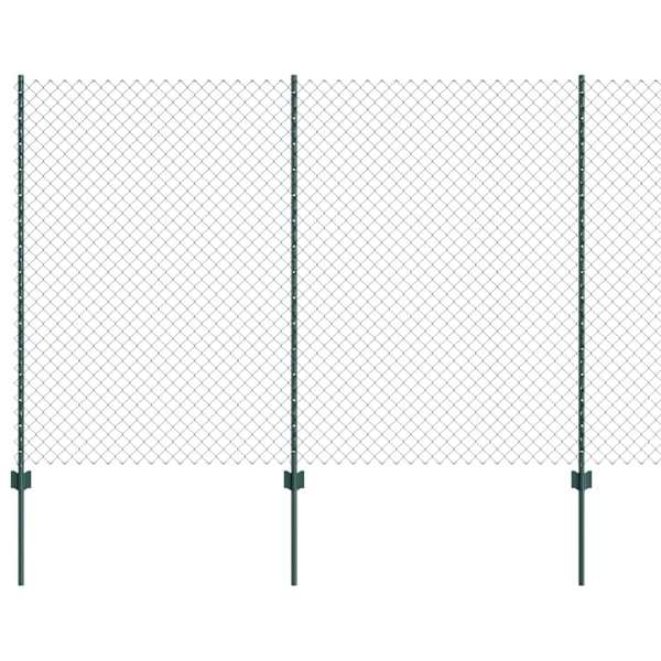 vidaXL Aedade kettingfence koos postiga 10 x 1,5 m PVC-kaetud teras