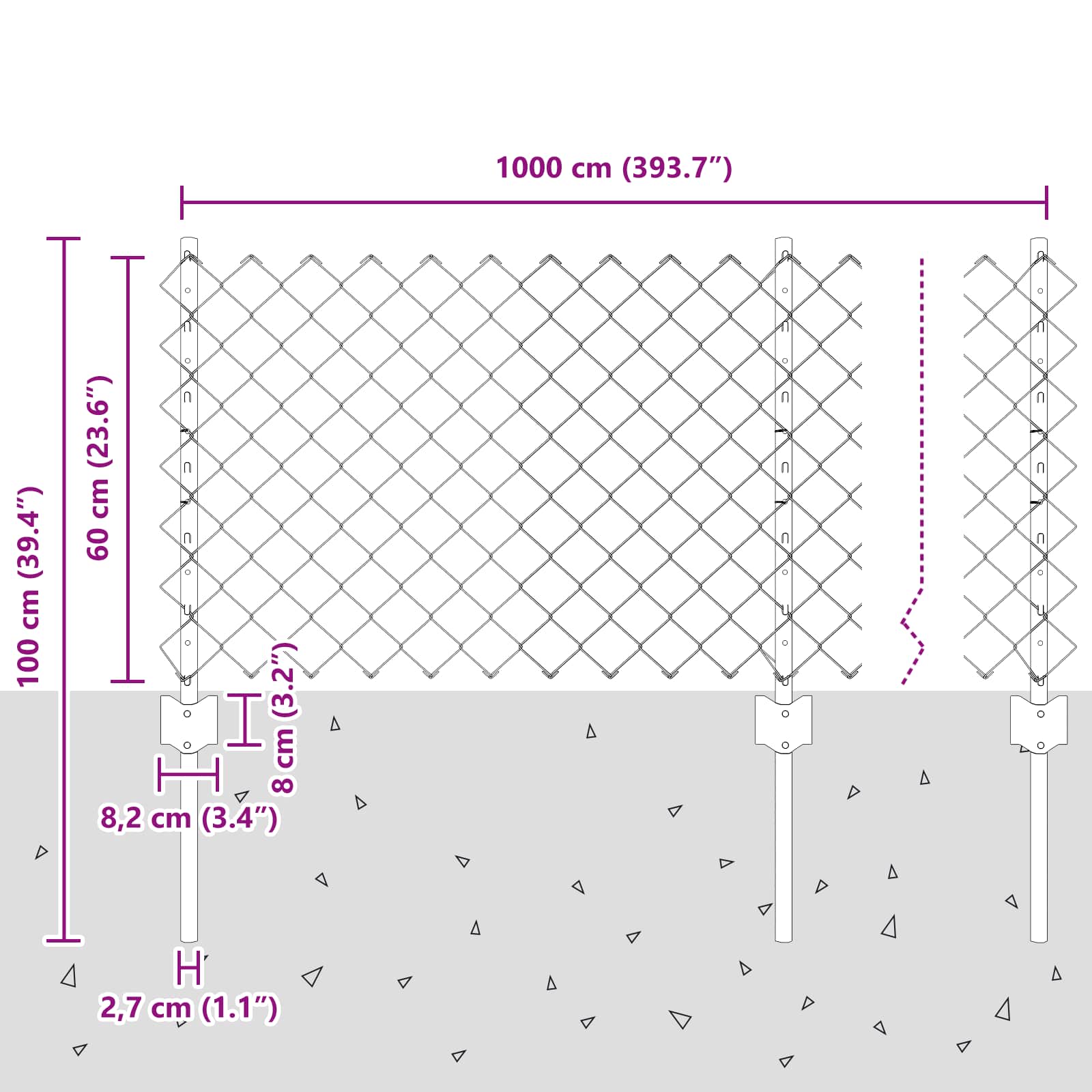 Aed koos postidega Roheline 0.6 x 10 m Teras - Image 3