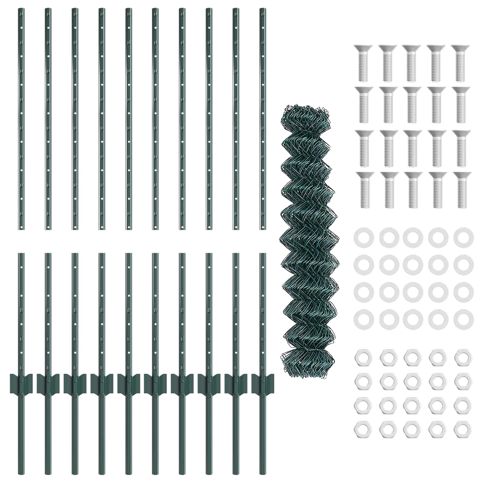 vidaXL Maschendrahtzaun mit Pfosten 10 x 1 m PVC-beschichteter Stahl – Bild 5