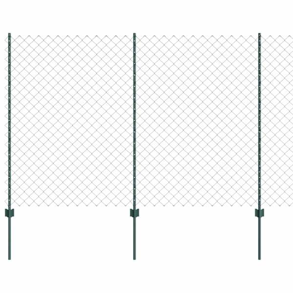 vidaXL Aedade kettingfence koos postiga 10 x 1,6 m PVC-kaetud teras
