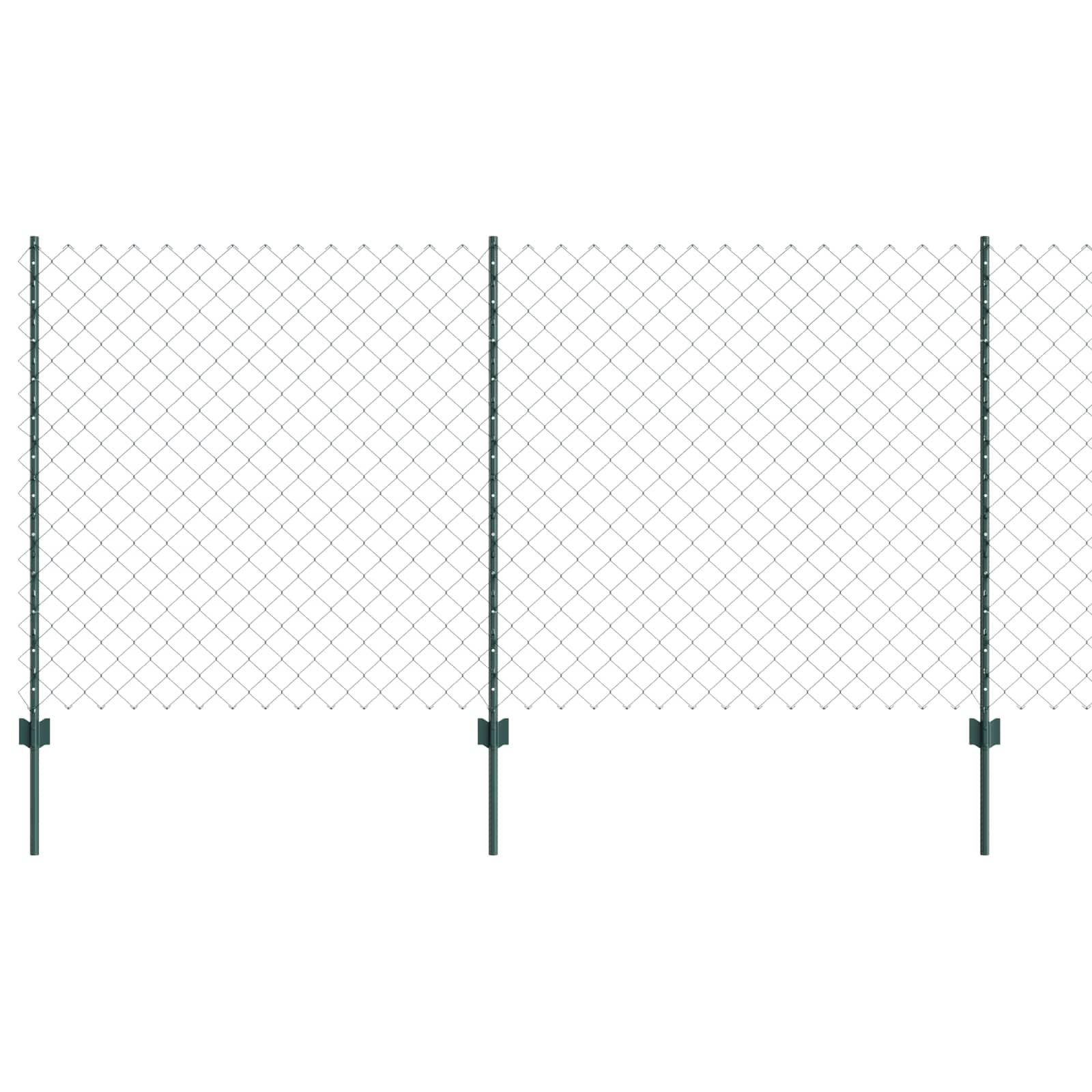 Kædehegn med 22 U-poster Grøn 1.2x25 m Stål