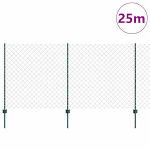 Plot s řetězovým odkazem a sloupkem 25 x 1,2 m Zelená Síťovina - obrázek 3
