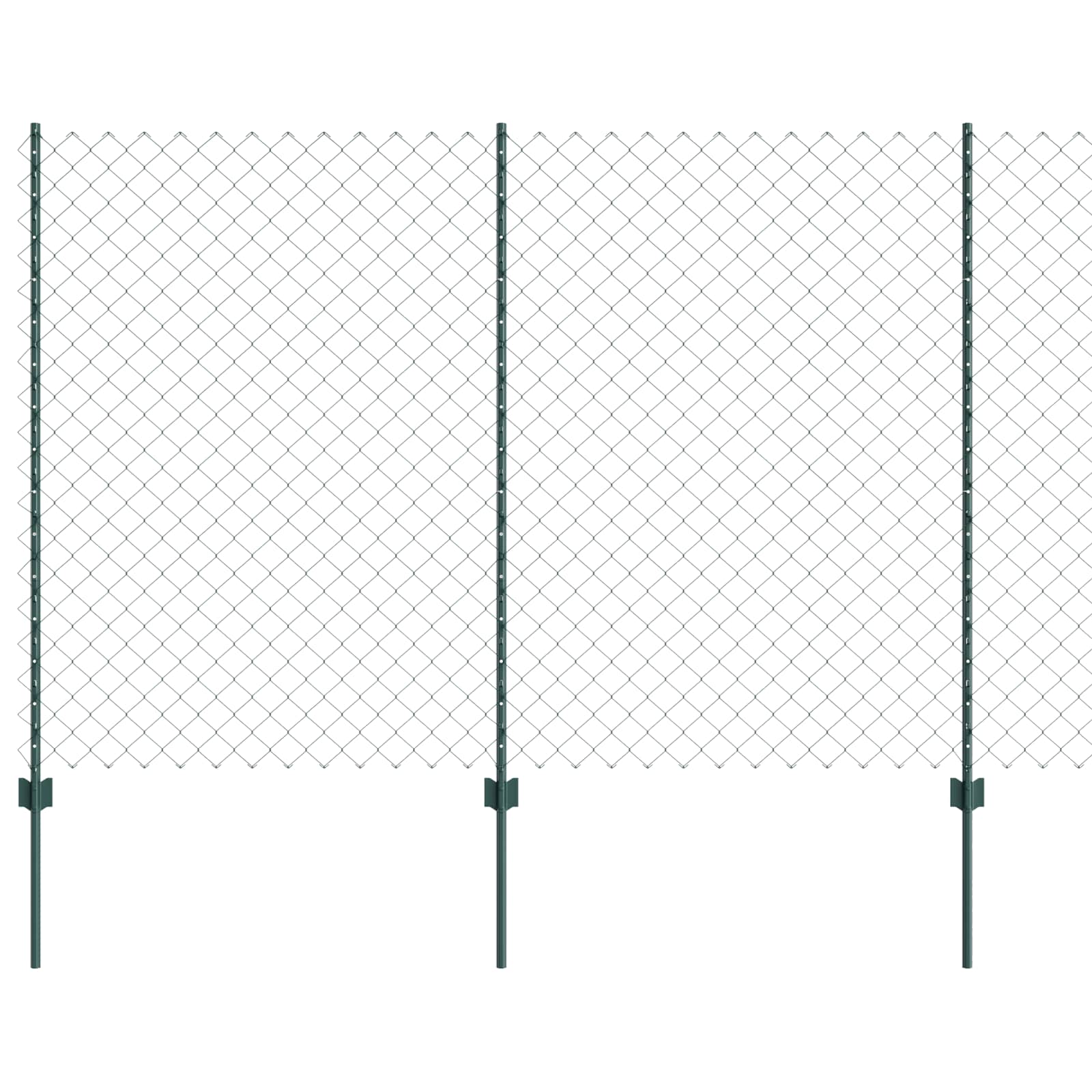 Thumbnail - vidaXL Zaun mit Pfosten Grün 1.6 x 25 m Stahl und PVC