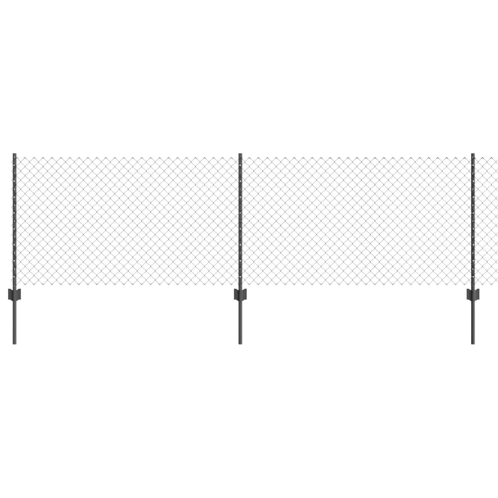 vidaXL Zaun und Pfosten Grau 0,8 x 10 m Stahl