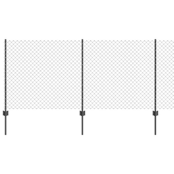 vidaXL Aedade kettingfence koos postiga 10 x 1 m PVC-kaetud teras Hall