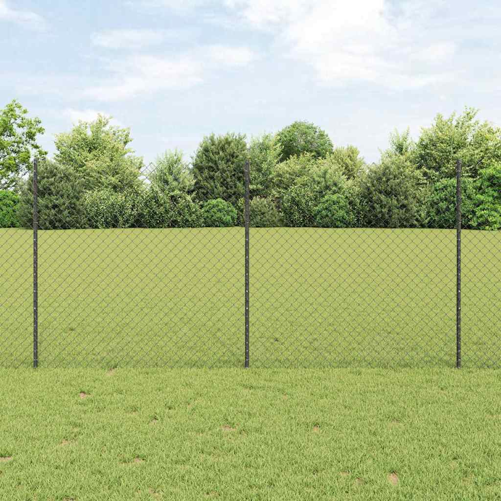 Kædethægn med 20 U-poster Grå 1,2x10 m Stål