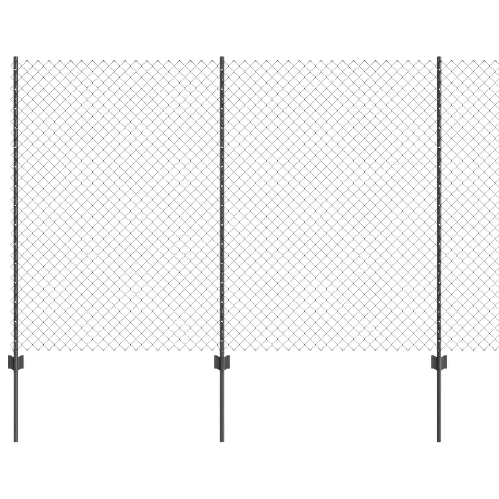 Thumbnail - vidaXL Zaun mit Pfosten Grau 1,6 x 10 m Stahl und PVC