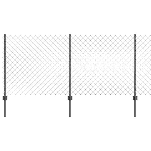 vidaXL Aedade kettingfence koos postiga 10 x 1 m PVC-kaetud teras Hall