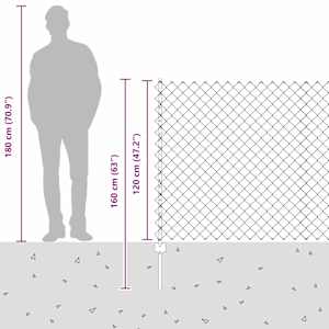 Plot s řetězovým odkazem a sloupkem 10 x 1,2 m Šedá Síťovina - obrázek 8