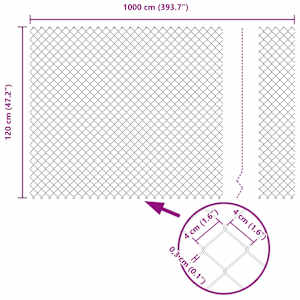 Plot s řetězovým odkazem a sloupkem 10 x 1,2 m Šedá Síťovina - obrázek 7